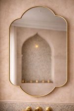 Scalloped Brass Wall Mirror – Elegant Vanity Mirror for Bedroom or Living Room - Image 6