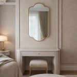 Scalloped Brass Wall Mirror – Elegant Vanity Mirror for Bedroom or Living Room - Image 3