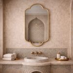 Scalloped Brass Wall Mirror – Elegant Vanity Mirror for Bedroom or Living Room - Image 4