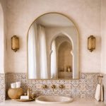 Handcrafted Arched Brass Mirror – Gold Frame Wall Mirror for Bedroom & Entryway