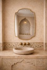 Moroccan Brass Arched Mirror – Handcrafted Wall Mirror for Bathroom And living spaces - Image 3