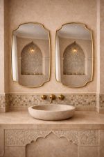Moroccan Brass Arched Mirror – Handcrafted Wall Mirror for Bathroom And living spaces - Image 2