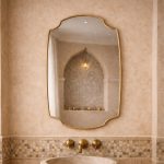 Moroccan Brass Arched Mirror – Handcrafted Wall Mirror for Bathroom And living spaces