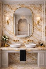 Handmade Moroccan Brass Arched Mirror | Gold Frame Bathroom Mirror - Image 3