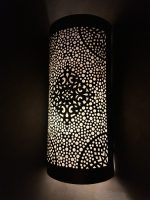 Diamond Medallion Brass Wall Sconce – Handmade Moroccan Pierced Light - Image 5