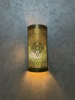 Diamond Medallion Brass Wall Sconce – Handmade Moroccan Pierced Light - Image 6