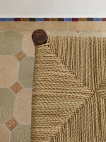 Small Natural Rope Stool handcrafted from solid wood with a handwoven natural rope seat