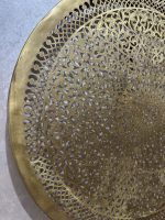 Ornate Brass Medallion Wall Light handcrafted from solid brass with intricate pierced floral detailing