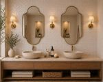 Moroccan Arch Brass Mirror with handmade brass frame