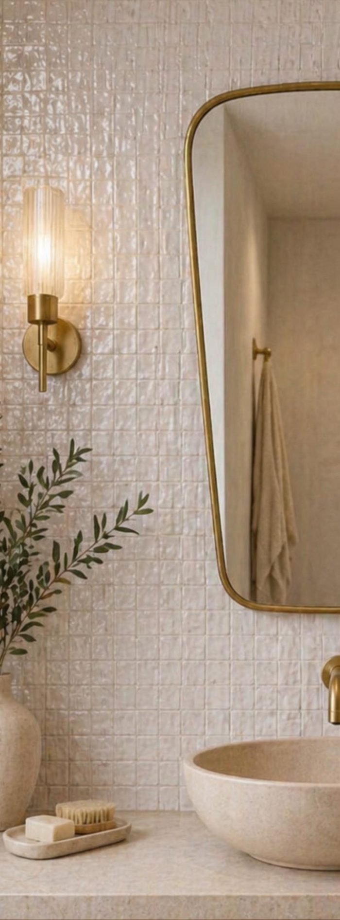 Tapered Brass Mirror handmade Moroccan brass frame