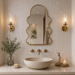 Wavy Arch Brass Mirror handmade Moroccan brass frame