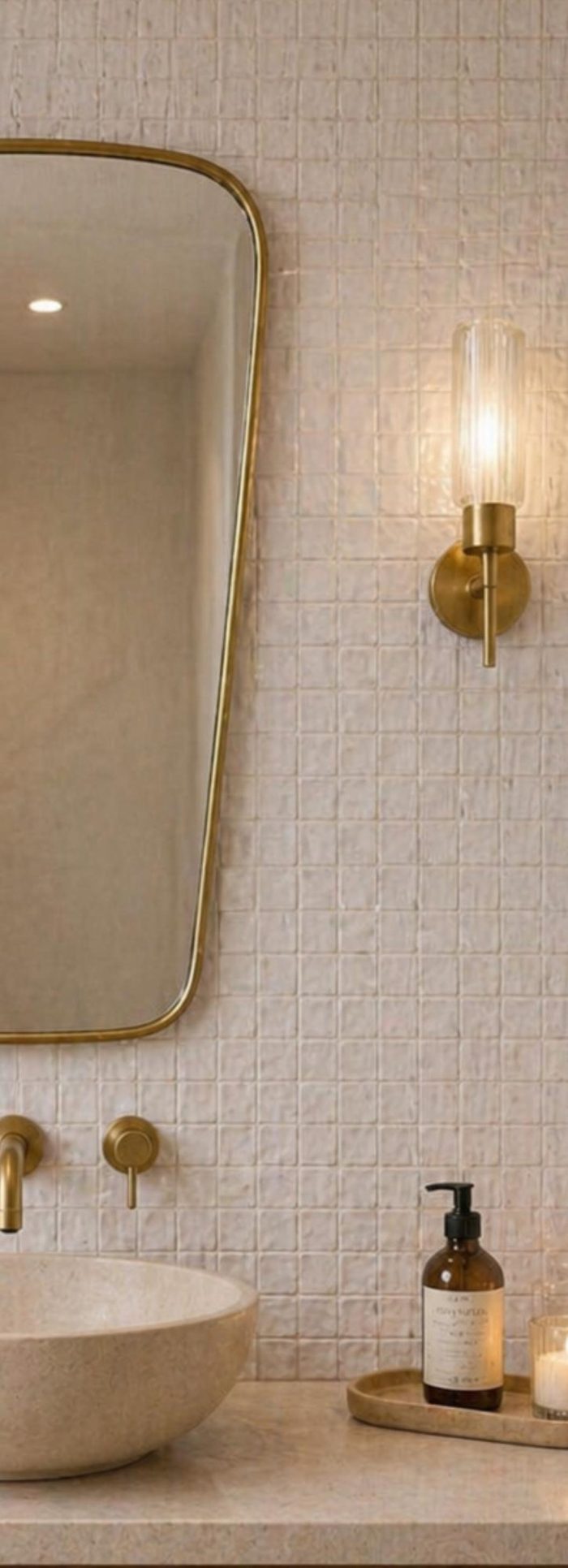Tapered Brass Mirror handmade Moroccan brass frame