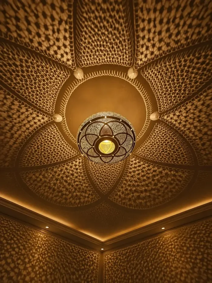 Moroccan brass pendant light handmade brass hanging lamp
