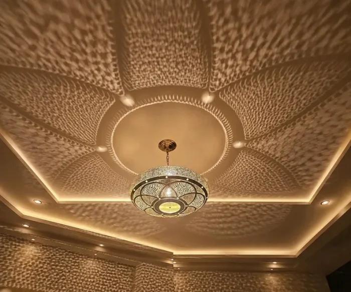 Moroccan brass pendant light handmade brass hanging lamp