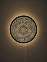 Moroccan Brass Wall Light – Handmade Round Pierced Brass Decorative Sconce - Image 5