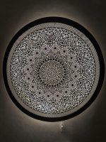 Moroccan Brass Wall Light – Handmade Round Pierced Brass Decorative Sconce - Image 10