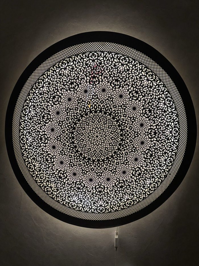 Moroccan Brass Wall Light – Handmade Round Pierced Brass Decorative Sconce - Image 10