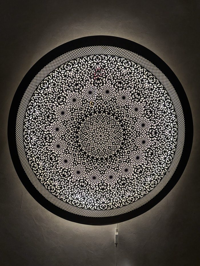 Moroccan Brass Wall Light – Handmade Round Pierced Brass Decorative Sconce - Image 11